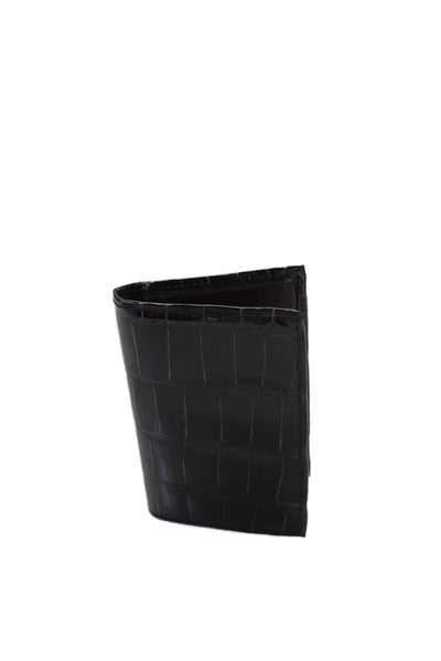 Tardini Mens Genuine American Alligator Gift Card Wallet Black