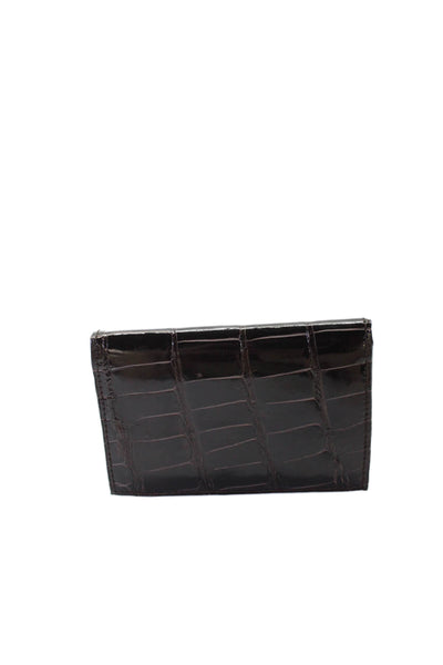 Tardini Mens Genuine American Alligator Gift Card Wallet Black