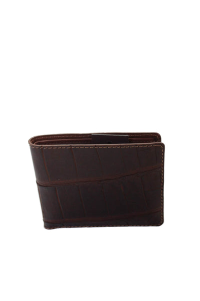Tardini Mens Genuine American Alligator Bifold Wallet Brown