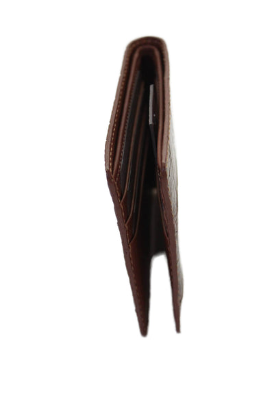 Tardini Mens Genuine American Alligator Bifold Wallet Brown