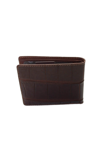 Tardini Mens Genuine American Alligator Bifold Wallet Brown