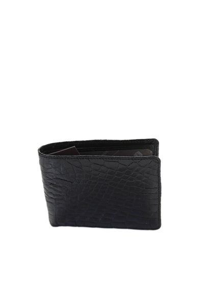 Tardini Mens Genuine American Alligator Bifold Wallet Black