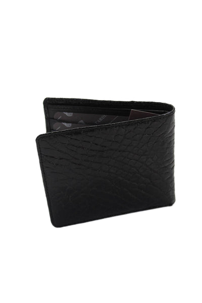 Tardini Mens Genuine American Alligator Bifold Wallet Black