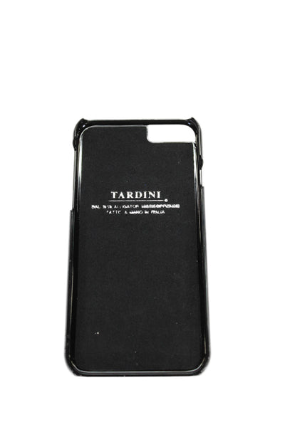 Tardini Unisex Adults Genuine American Alligator Geometric Phone Case Black Gold