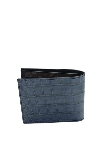 Tardini Mens Genuine American Alligator Bifold Wallet Light Blue