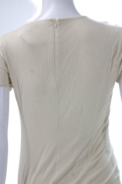 Ralph Lauren Women Maxi Dress Beige Viscose Short Sleeve Round Neck Size XS