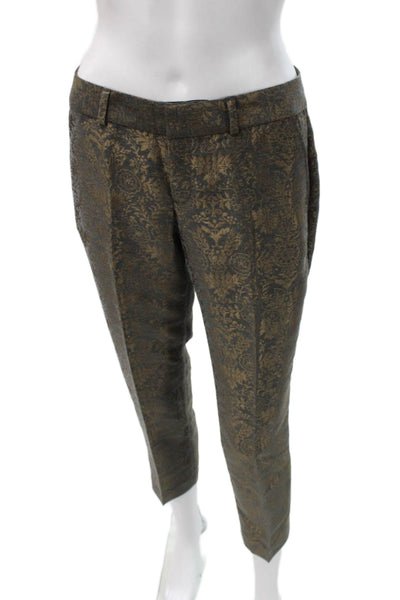 Banana Republic Women Petite Gray Floral Ankle Pants Polyester Zip Size 2P