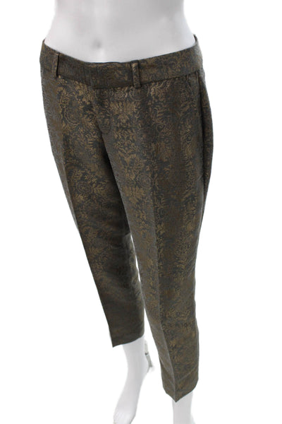 Banana Republic Women Petite Gray Floral Ankle Pants Polyester Zip Size 2P
