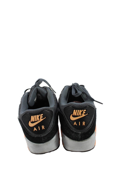 Nike Womens Lace Up Air Max Sneakers Grey Neon Orange Size 9