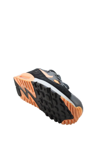 Nike Womens Lace Up Air Max Sneakers Grey Neon Orange Size 9