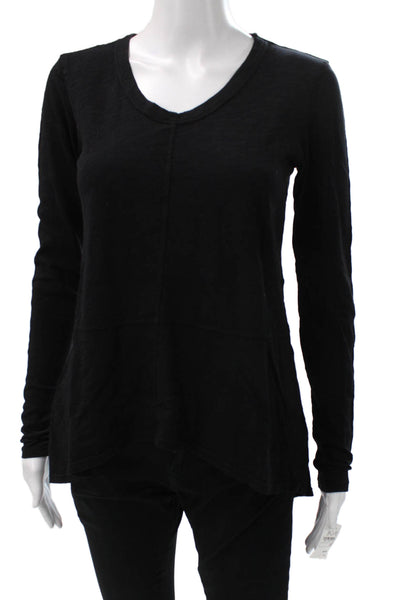 Wilt Womens Tunic V-Neck Long Sleeve Black Cotton Pullover Solid Size XS