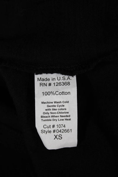 Wilt Womens Tunic V-Neck Long Sleeve Black Cotton Pullover Solid Size XS