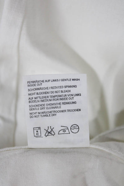 Escada Sport Women Capri Pants White Cotton Blend Size 36