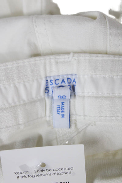 Escada Sport Women Capri Pants White Cotton Blend Size 36