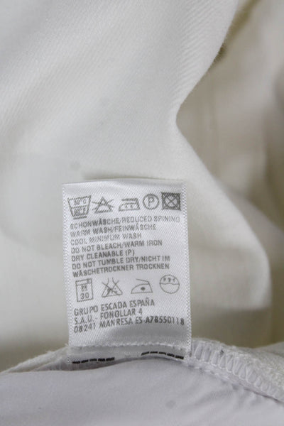 Escada Womens Bootcut Jeans White Cotton Button Size 36