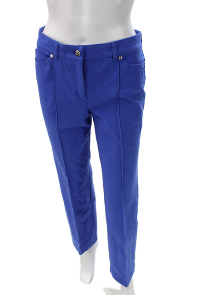 Escada Women Blue Cotton Dress Pants Button Size 36