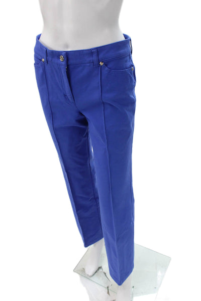Escada Women Blue Cotton Dress Pants Button Size 36