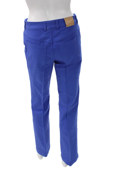 Escada Women Blue Cotton Dress Pants Button Size 36