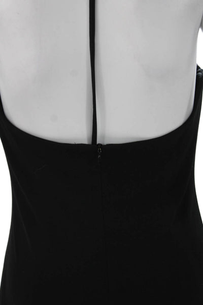 David Meister Womens Black Halter Maxi Dress Polyester Zip Sleeveless Size 6