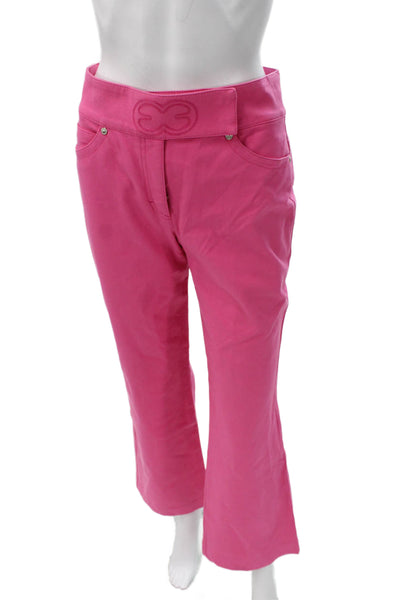 Escada Women Dress Pants Pink Cotton Zip Size 36