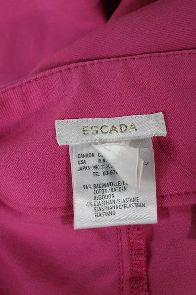 Escada Women Dress Pants Pink Cotton Zip Size 36