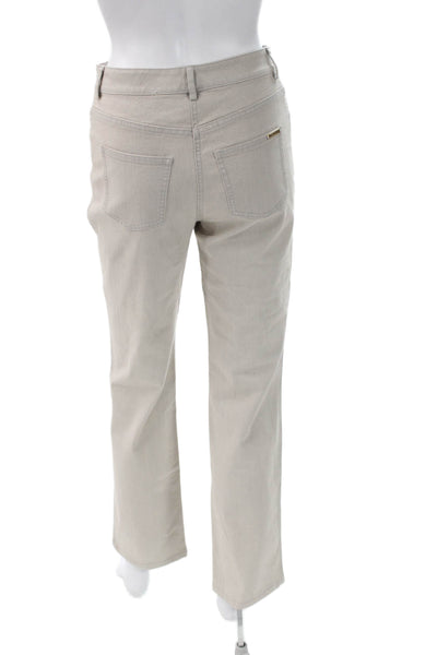 St. John Womens Chino Pants Beige Button Closure Cotton Blend Size 2