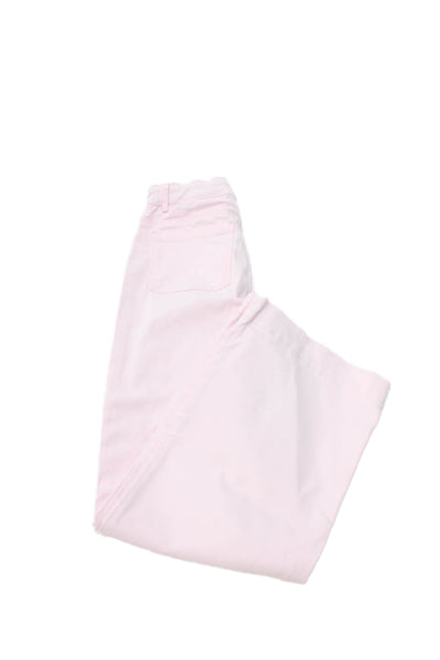 Jacadi Girls Zipper Fly Straight Leg Trouser Pants Pink Cotton Size 12