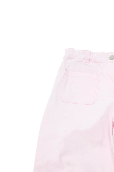 Jacadi Girls Zipper Fly Straight Leg Trouser Pants Pink Cotton Size 12