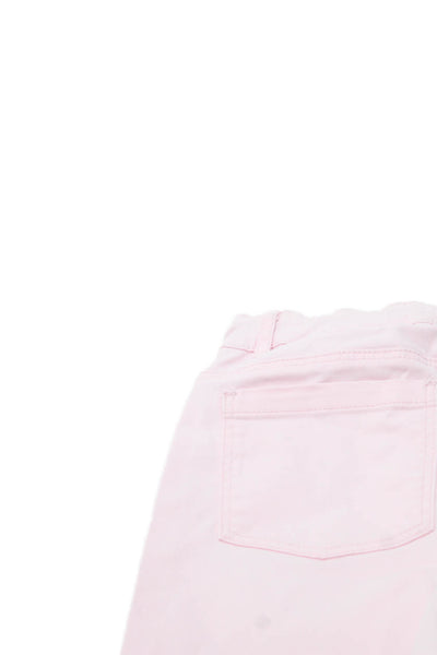 Jacadi Girls Zipper Fly Straight Leg Trouser Pants Pink Cotton Size 12