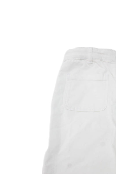 Jacadi Girls Zipper Fly Straight Leg Trouser Pants White Cotton Size 12