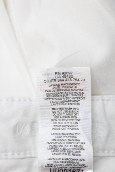 Jacadi Girls Zipper Fly Straight Leg Trouser Pants White Cotton Size 12