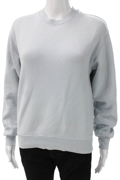 Aritzia Womens Cotton Crew Neck Long Sleeve Pullover Blue Size 2XS