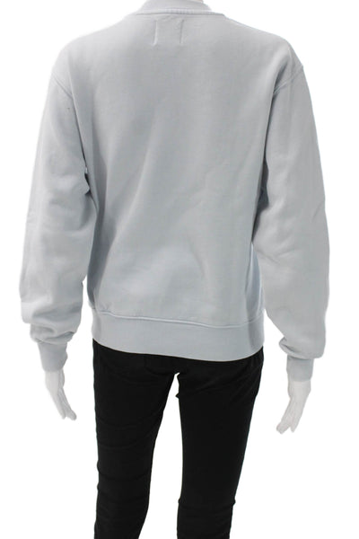 Aritzia Womens Cotton Crew Neck Long Sleeve Pullover Blue Size 2XS