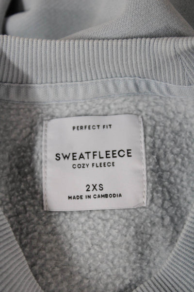 Aritzia Womens Cotton Crew Neck Long Sleeve Pullover Blue Size 2XS