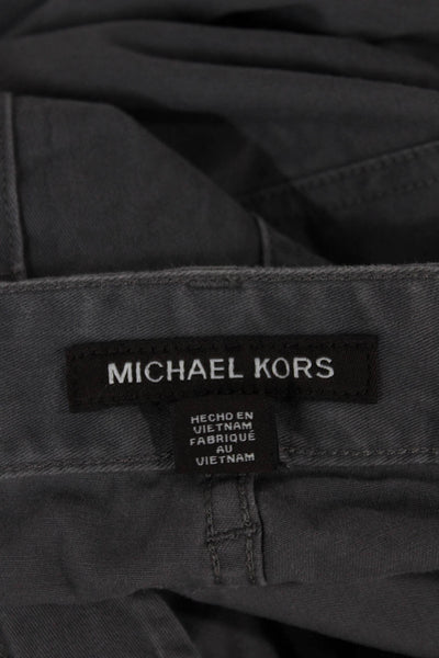 Michael Kors Mens Chino Pants Gray Cotton Blend Button 31 Inseam Size 38