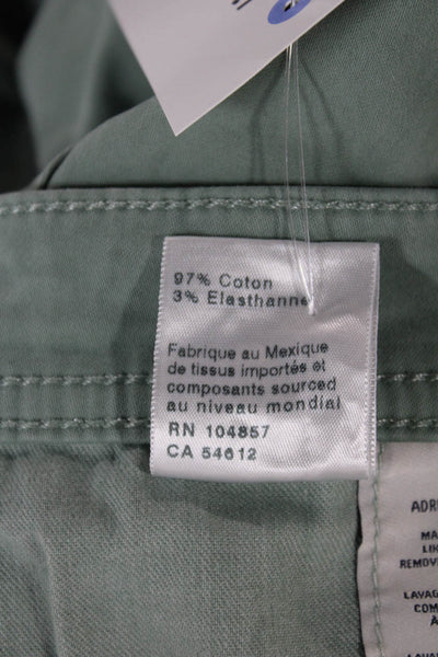 AG Adriano Goldschmied Mens Chino Pants Green Cotton Button Size 36