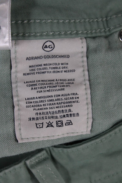 AG Adriano Goldschmied Mens Chino Pants Green Cotton Button Size 36