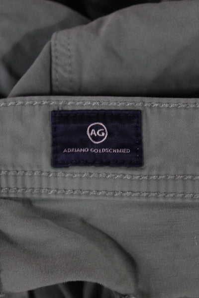 AG Adriano Goldschmied Mens Chino Pants Green Cotton Button Size 36