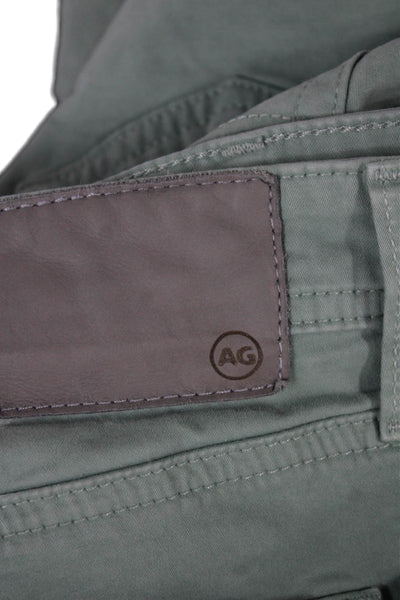 AG Adriano Goldschmied Mens Chino Pants Green Cotton Button Size 36