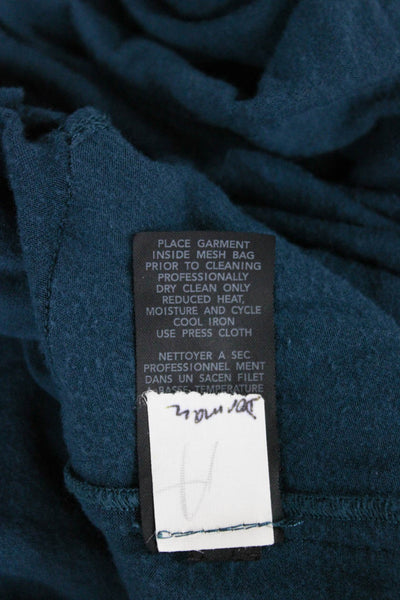 Donna Karan Womens Wrap Dress Blue Longsleeve Mid-Calf Polyester Blend Size S