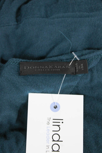 Donna Karan Womens Wrap Dress Blue Longsleeve Mid-Calf Polyester Blend Size S