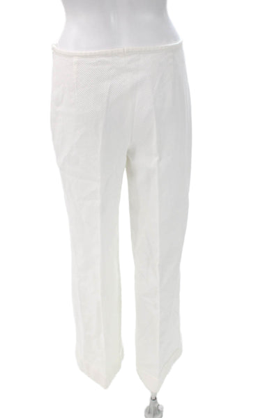 Escada Women Dress Pants White Cotton Zip Size 36