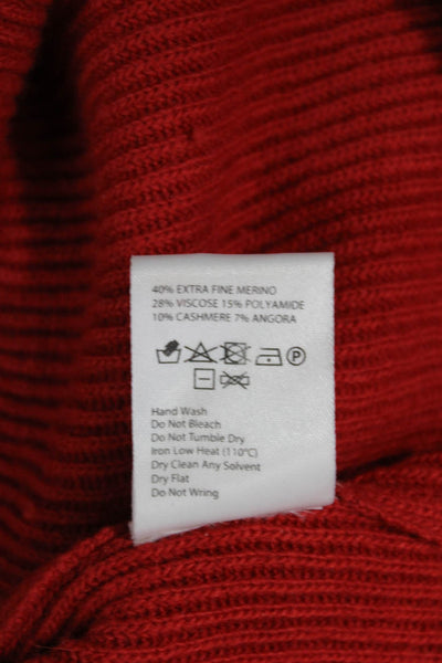 Nanushka Women Merino Turtleneck Sweater Dress Red Long Sleeve Size L