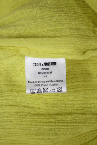 Zadig & Voltaire Women Yellow Scoop Neck Sleeveless Jumpsuit Drawstring Size 40