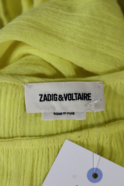 Zadig & Voltaire Women Yellow Scoop Neck Sleeveless Jumpsuit Drawstring Size 40