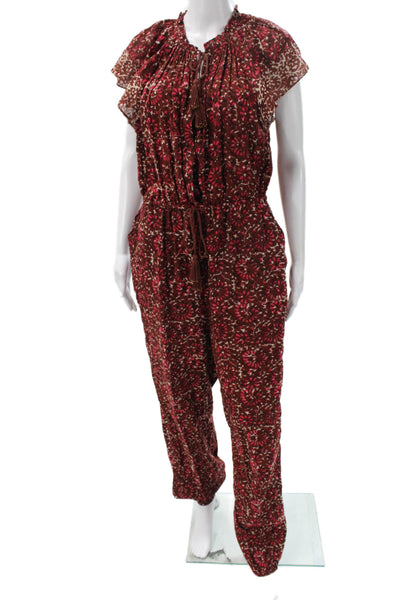 Ulla Johnson Women Jumpsuit Multicolor Floral Cotton High Neck Size 10