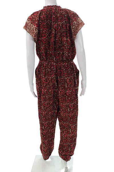Ulla Johnson Women Jumpsuit Multicolor Floral Cotton High Neck Size 10