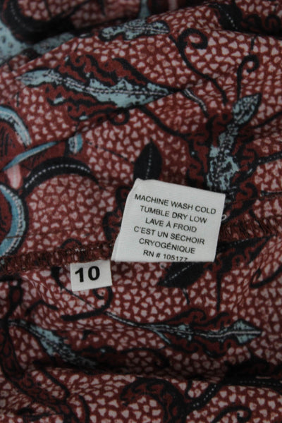 Ulla Johnson Women Fit & Flare Dress Multi Floral V Neck Cotton Tie Size 10