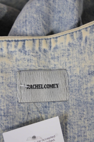 Rachel Comey Women Jumpsuit Blue Denim Tie Dye 3/4 Sleeve Size 8