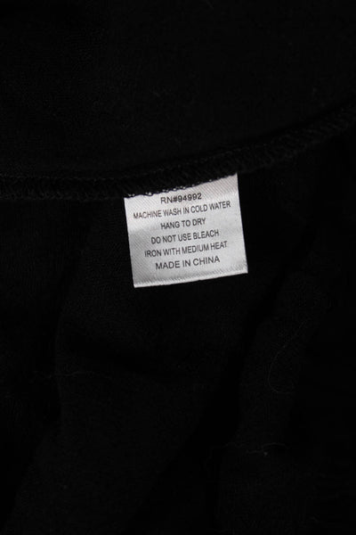 Patrizia Luca Women Maxi Linen Black Sleeveless Round Neck Dress Size XL